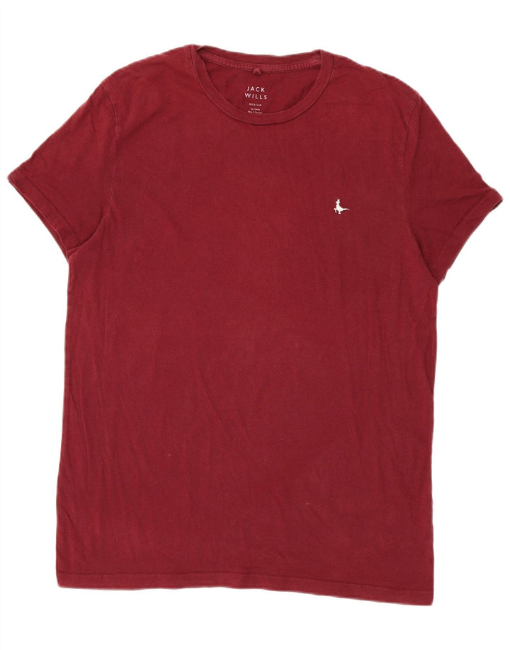 Tricou Jack Wills pentru bărbați Top Medium Burgundy Bumbac