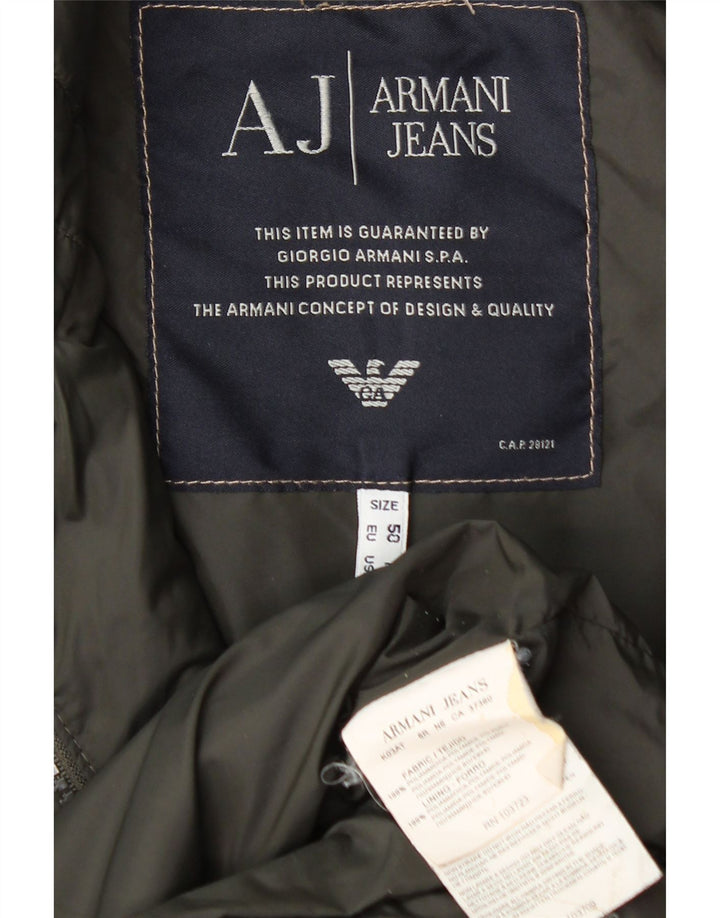 Jachetă căptușită pentru bărbați ARMANI JEANS UK 36 Poliamidă kaki mică