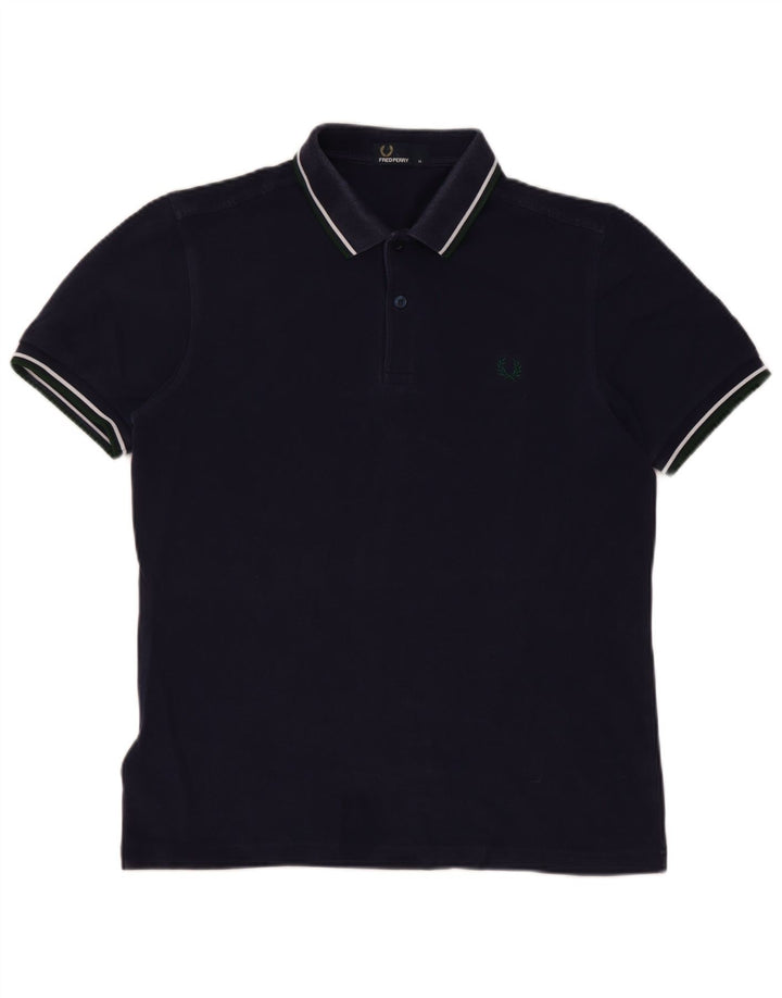 Cămașă polo Fred Perry pentru bărbați, bumbac mediu albastru bleumarin