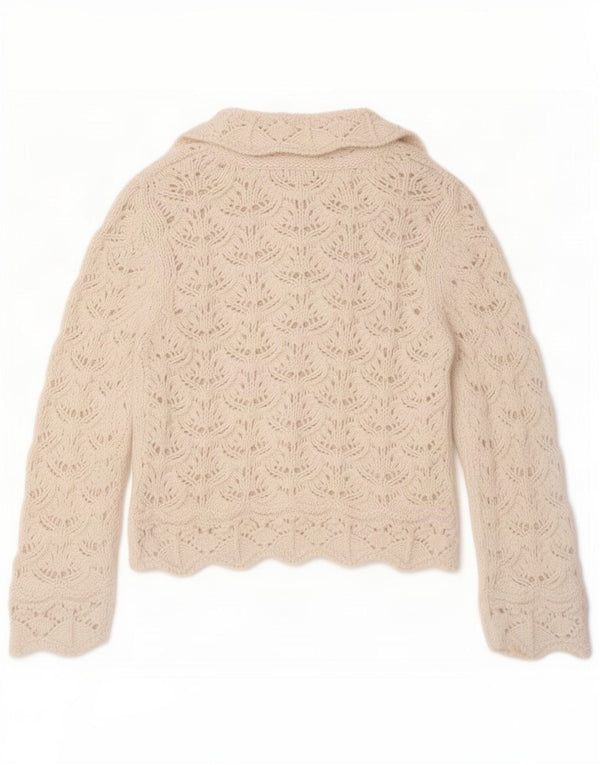 Pulover cardigan pentru femei Zara UK 14 Medium White
