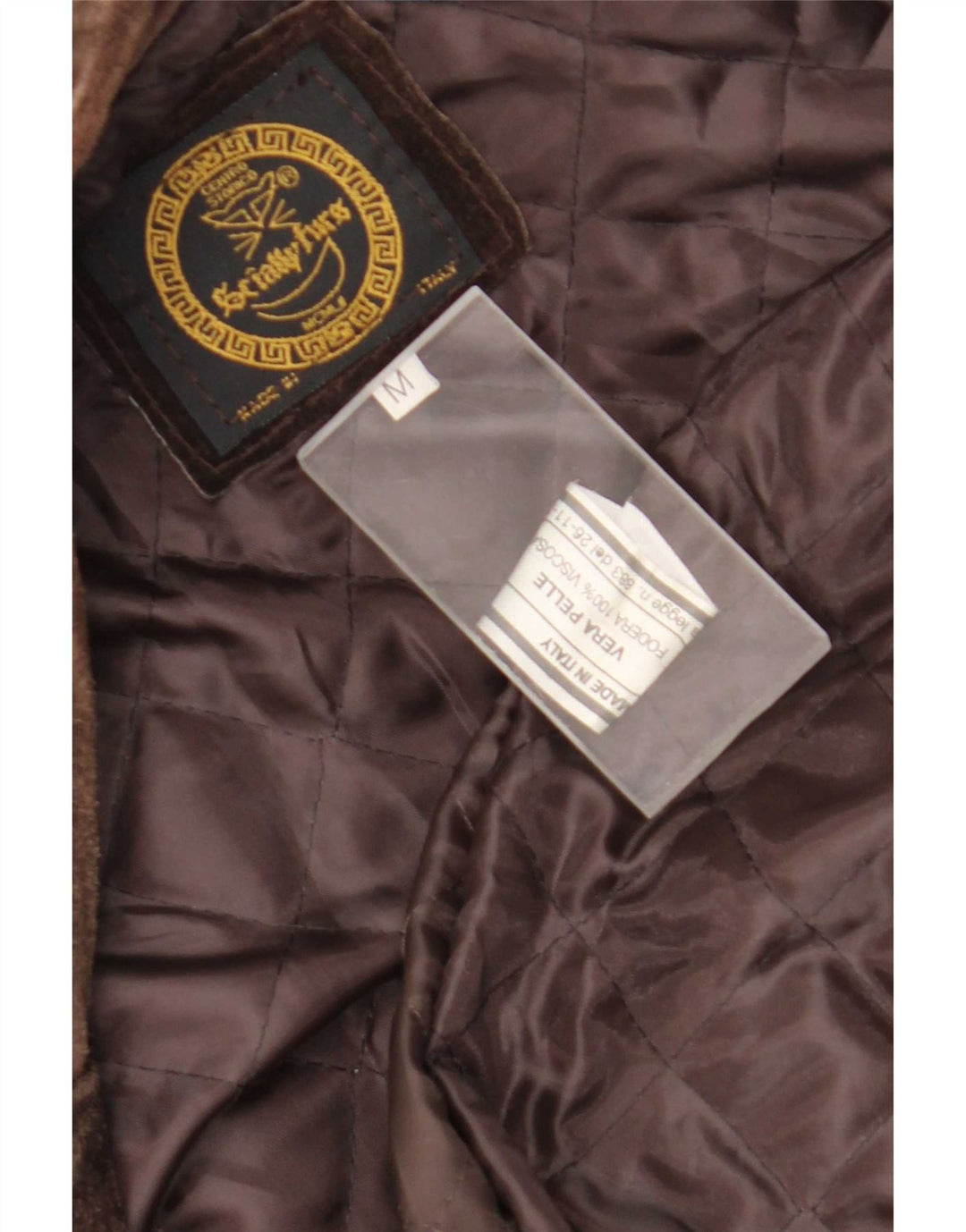 Jacheta de piele intoarsa pentru femei vintage UK 14 maro mediu din piele