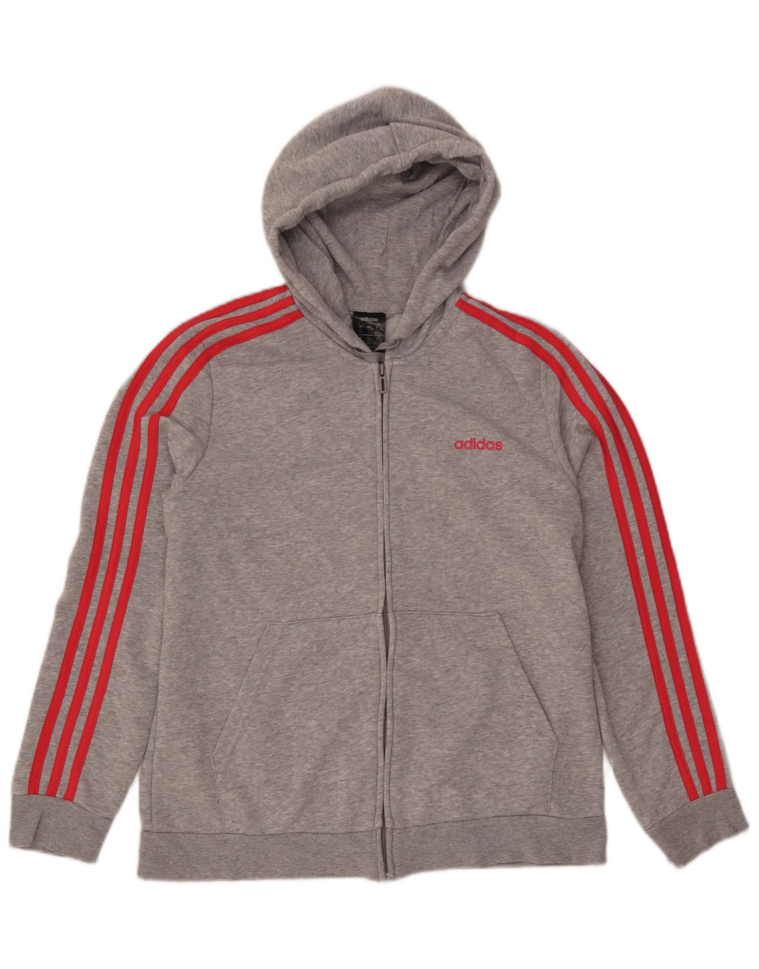 Pulover ADIDAS pentru femei cu fermoar, UK 20/22 XL, bumbac cu pete gri