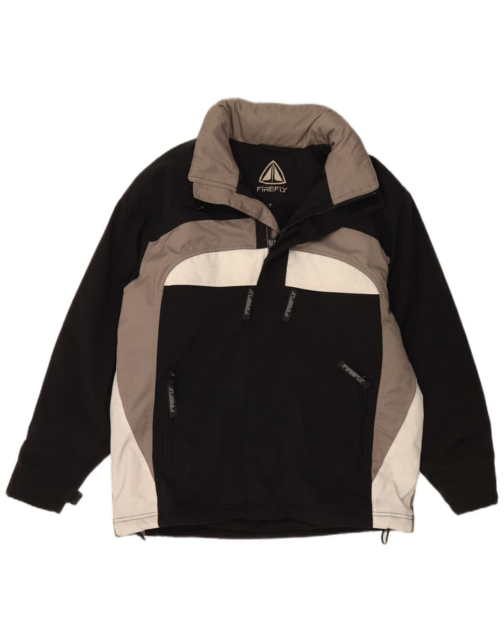 Jachetă de vânt pentru bărbați VINTAGE, cu glugă, UK 36, mic, negru, nailon color bloc