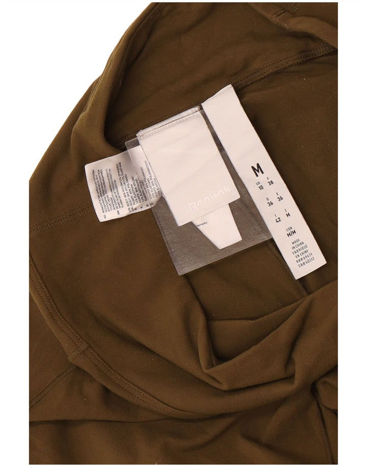 Leggings cu grafică pentru femei REEBOK UK 10 Small Khaki Nylon