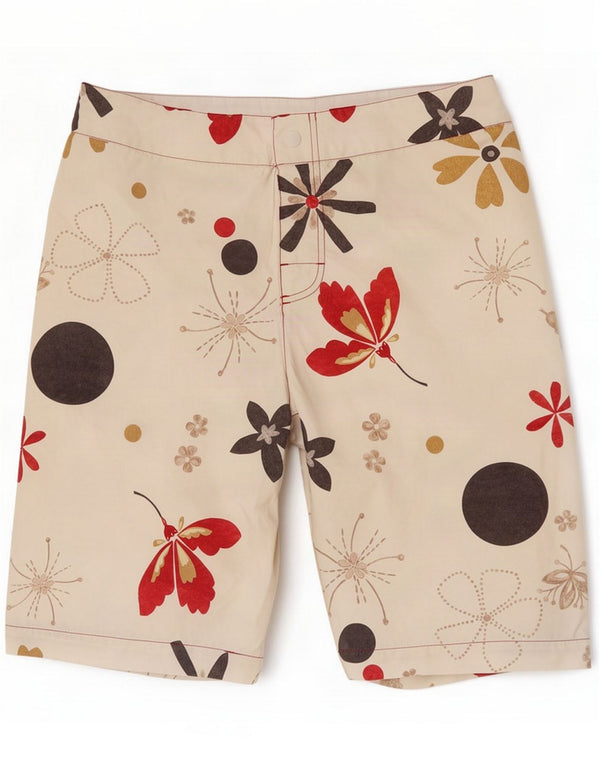 Coast Mens Swimming Shorts Medium Off White Floral Poliester