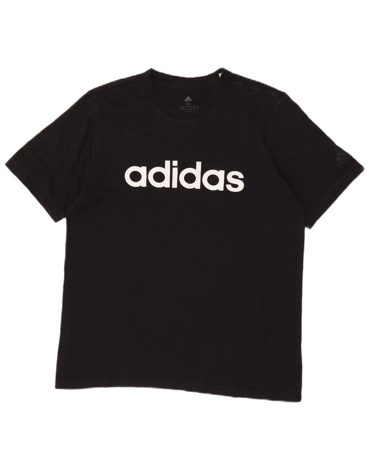 Tricou grafic Adidas pentru bărbați Top mediu negru bumbac