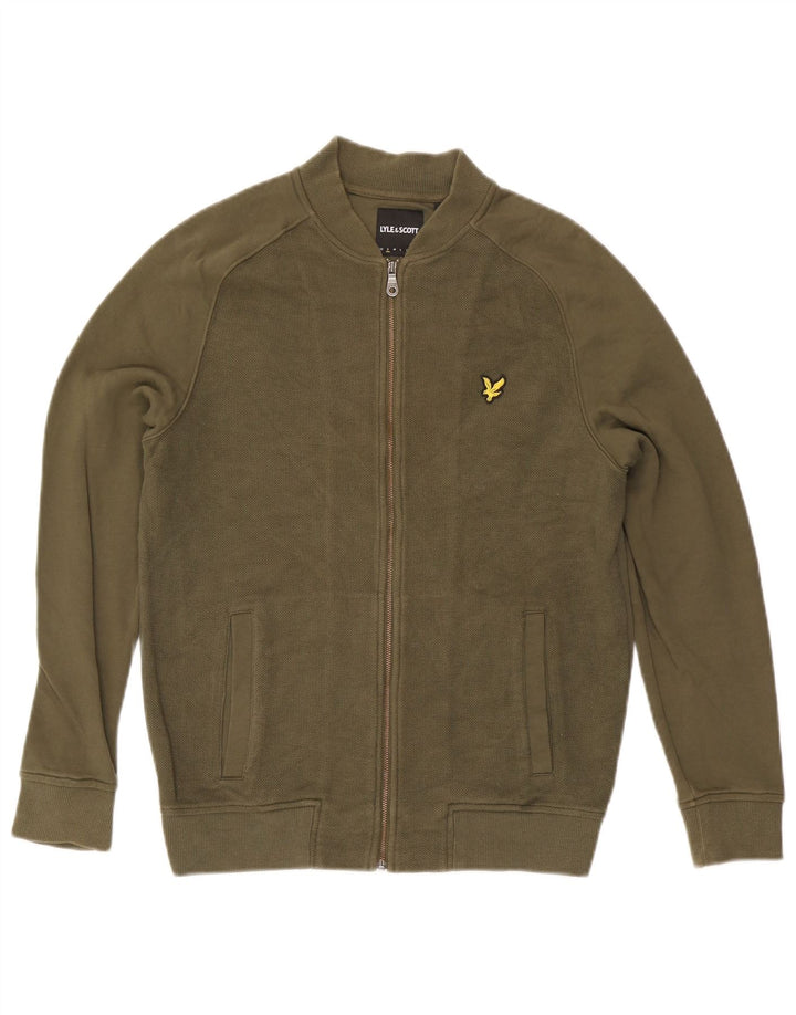 Jachetă de top pentru trening Lyle & Scott pentru bărbați, bumbac kaki mic