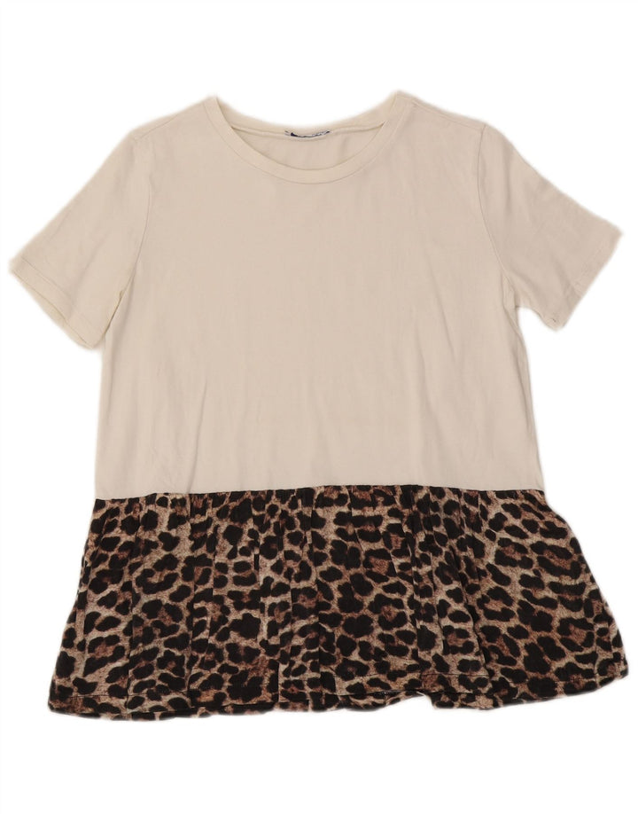 Bluză pentru femei Zara UK 12 Medium White Animal Print