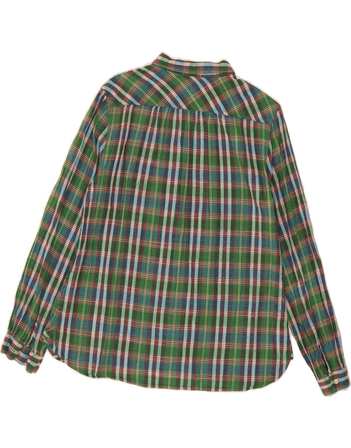 J. CREW Womens Pullover Shirt US 12 Large Green Check Cotton Vintage J. Crew and Second-Hand J. Crew from Messina Hembry 
