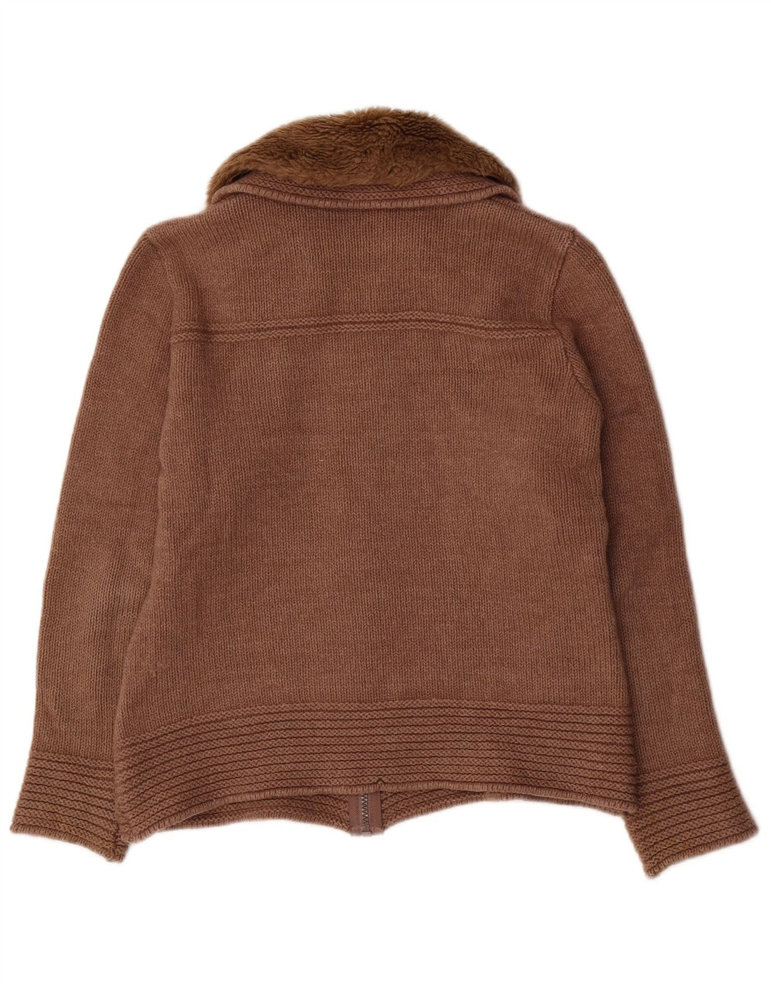 Pulover cardigan pentru femei Marks & Spencer SUK 14 Lână maro medie