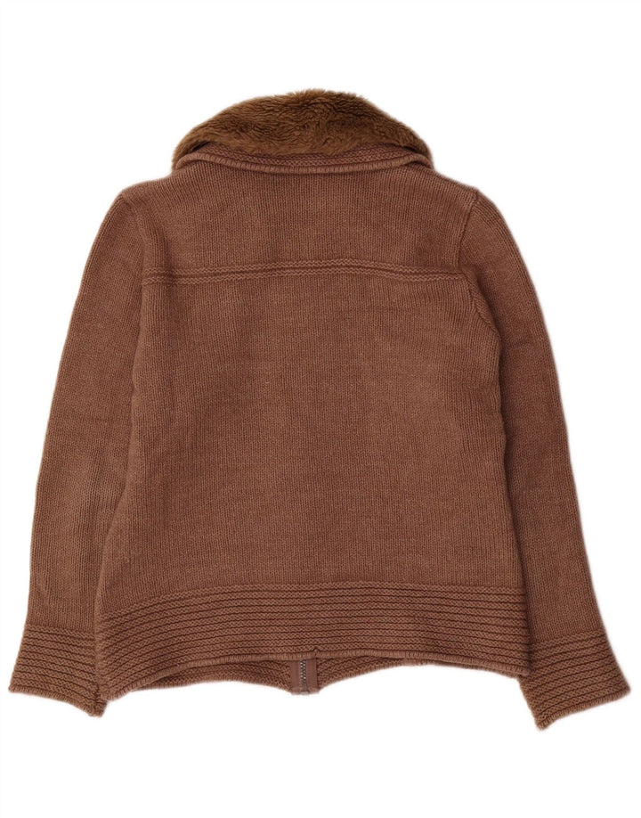 Pulover cardigan pentru femei Marks & Spencer SUK 14 Lână maro medie