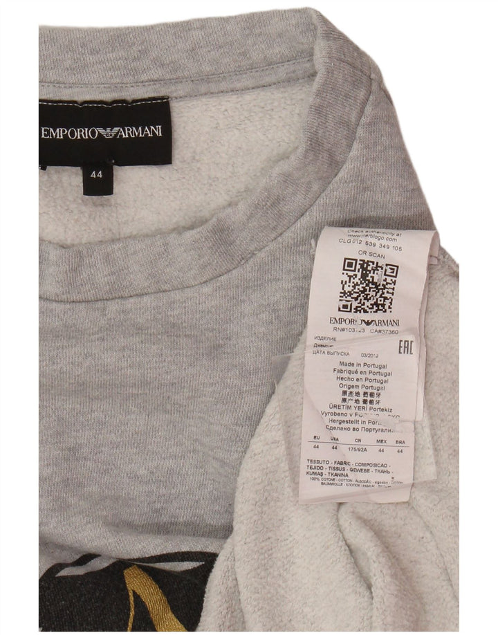 Hanorac crop pentru femei Emporio Armani Pulover IT 44 Medium Gri Pete