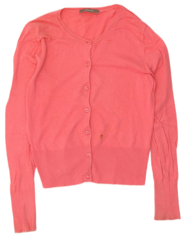Pulover cardigan pentru femei Oasis UK 10 mic bumbac roz