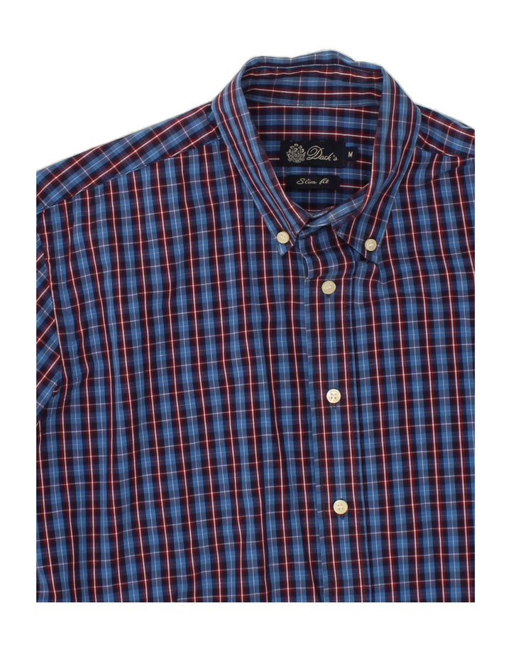 DACK'S Mens Slim Fit Shirt Medium Blue Check Cotton Vintage Dack's and Second-Hand Dack's from Messina Hembry 