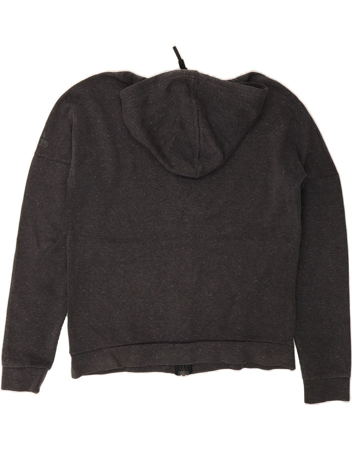 ADIDAS Mens Zip Hoodie Sweater Medium Grey Flecked Vintage Adidas and Second-Hand Adidas from Messina Hembry 