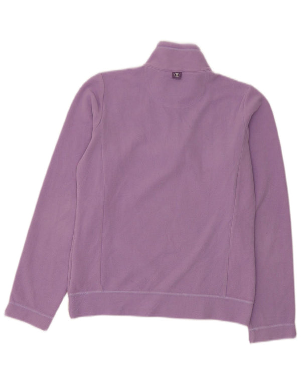 Pulover din lână pentru femei Champion, cu fermoar și gât, UK 10 Poliester violet mic