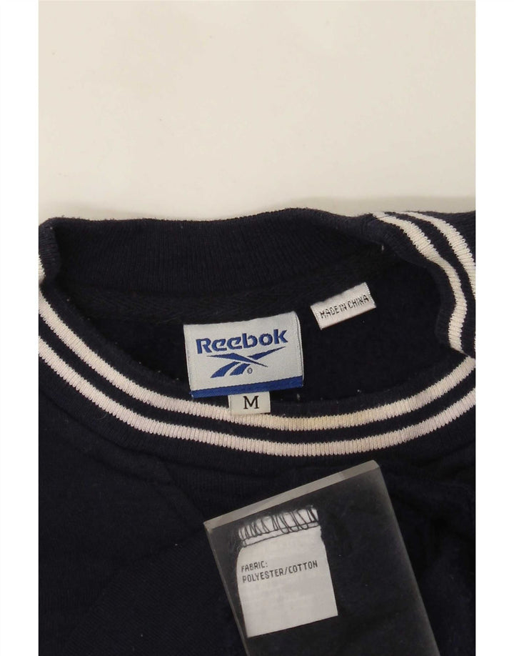 Pulover grafic Reebok pentru bărbați, poliester mediu albastru bleumarin
