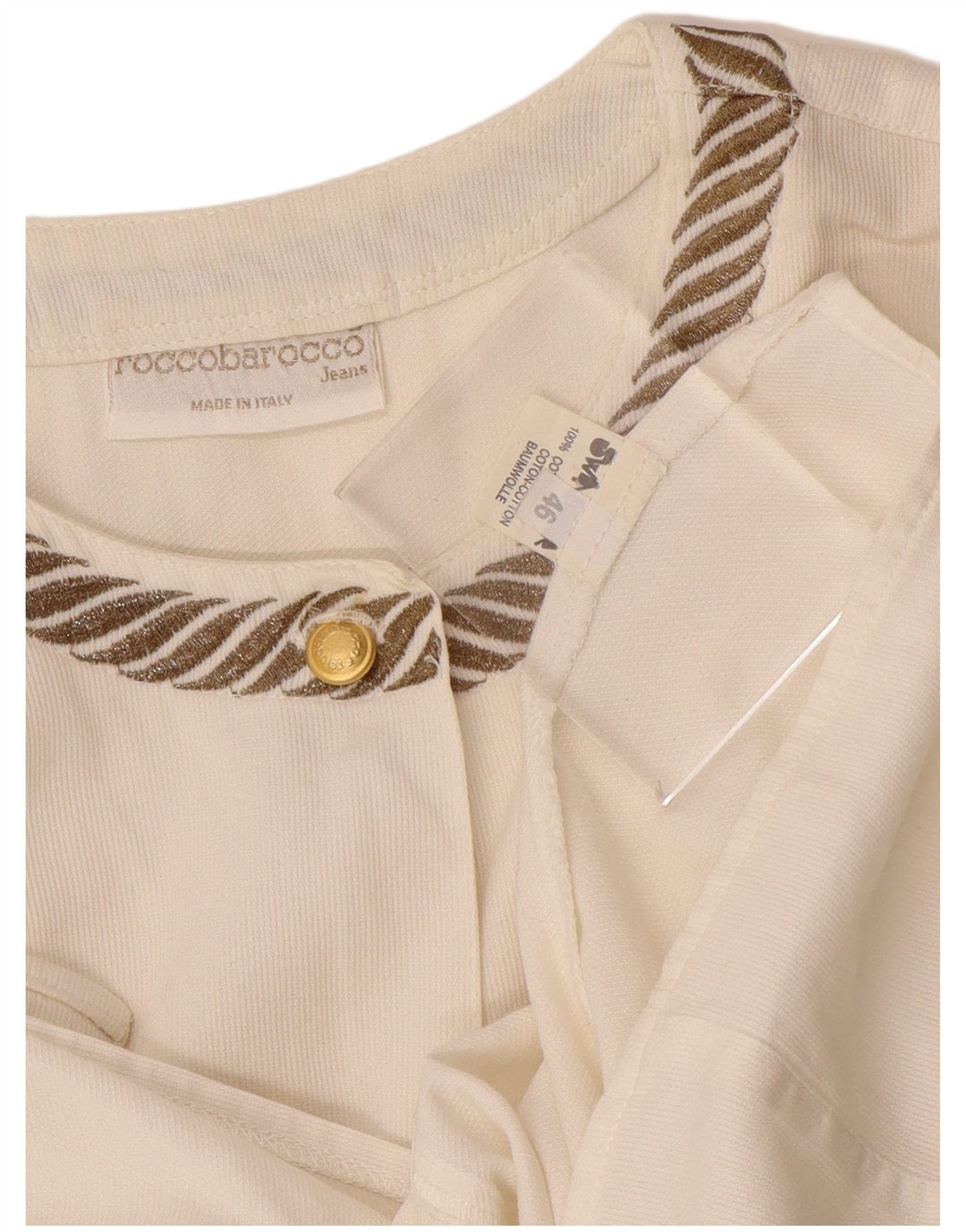 Bluză cămașă pentru femei ROCCOBAROCCO IT 46 Bumbac cu dungi albe mari