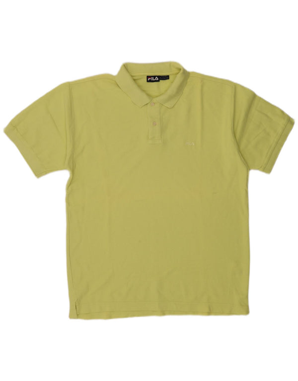 Tricou polo Fila pentru bărbați, bumbac galben mare