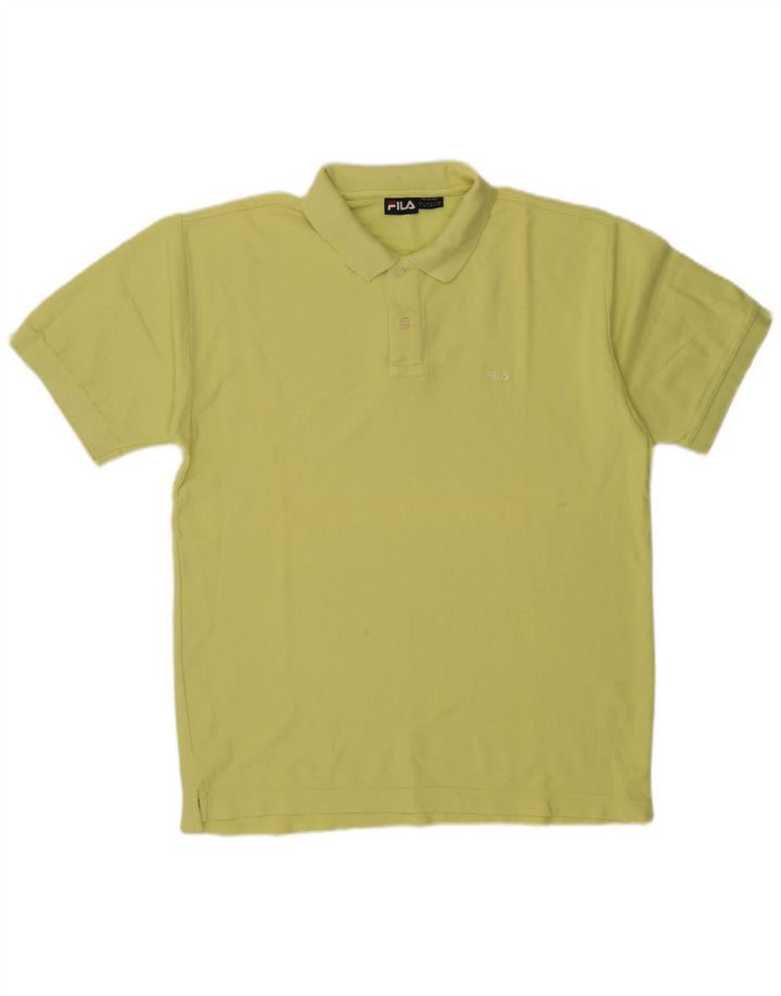 Tricou polo Fila pentru bărbați, bumbac galben mare