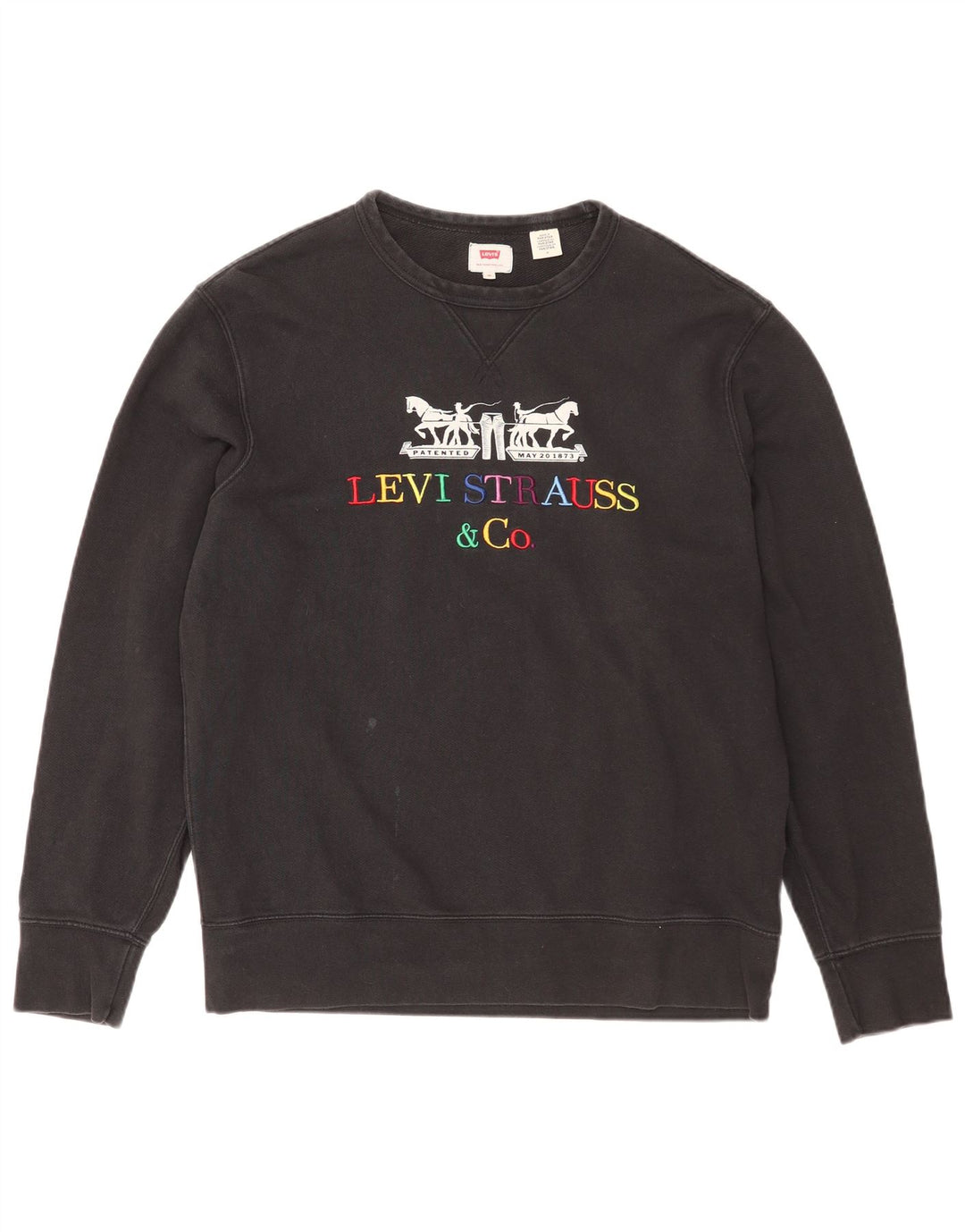 Levi's Pulover grafic pentru bărbați, bumbac mediu negru
