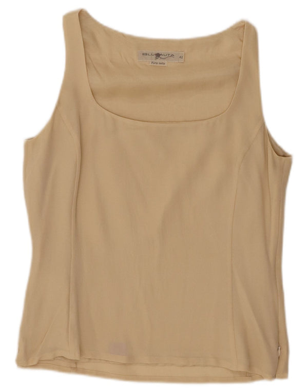 Blunauta Femei Top Bluza Fara Maneci IT 42 Medium Bej Matase