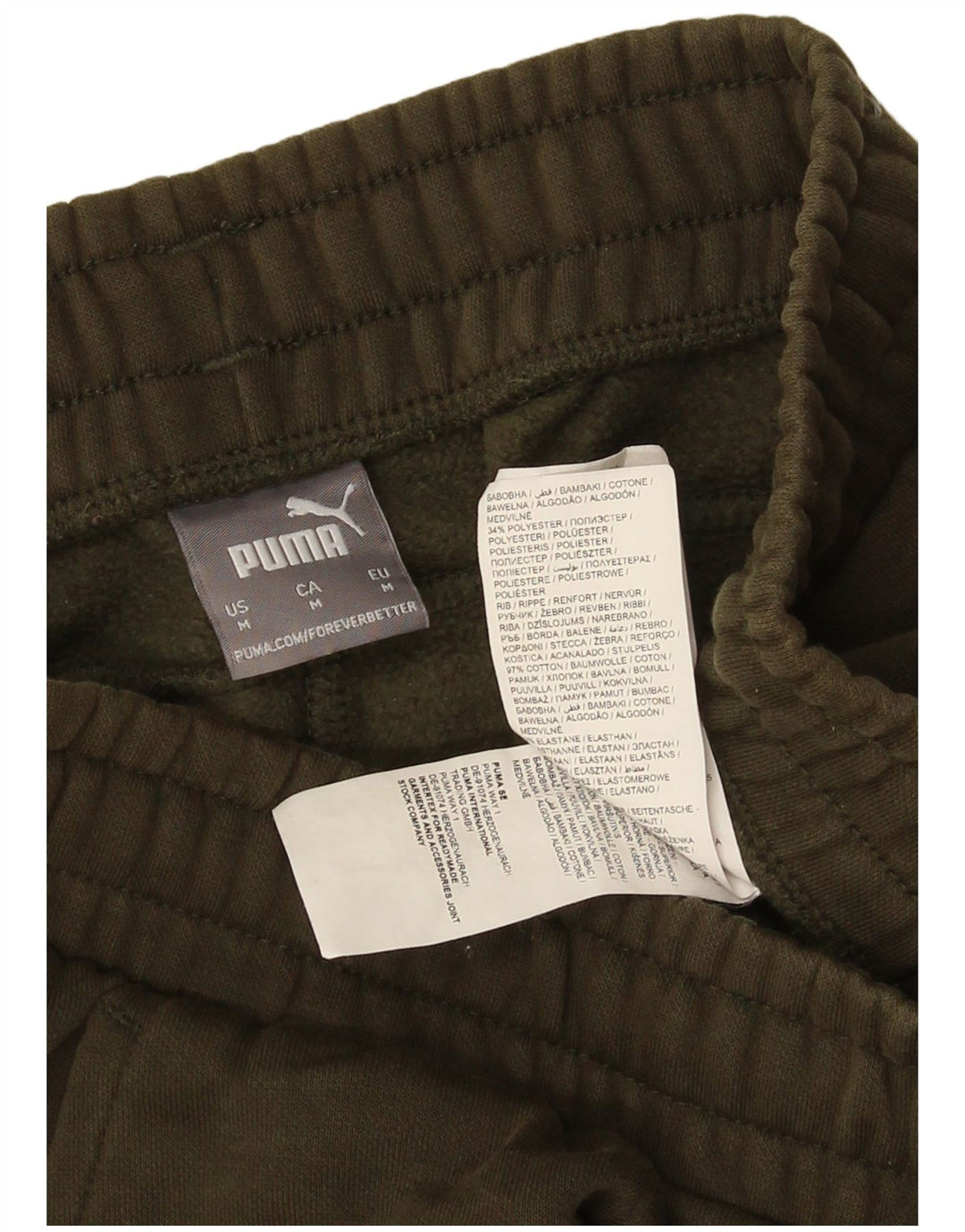 Pantaloni de trening Puma pentru bărbați Joggeri din bumbac verde mediu