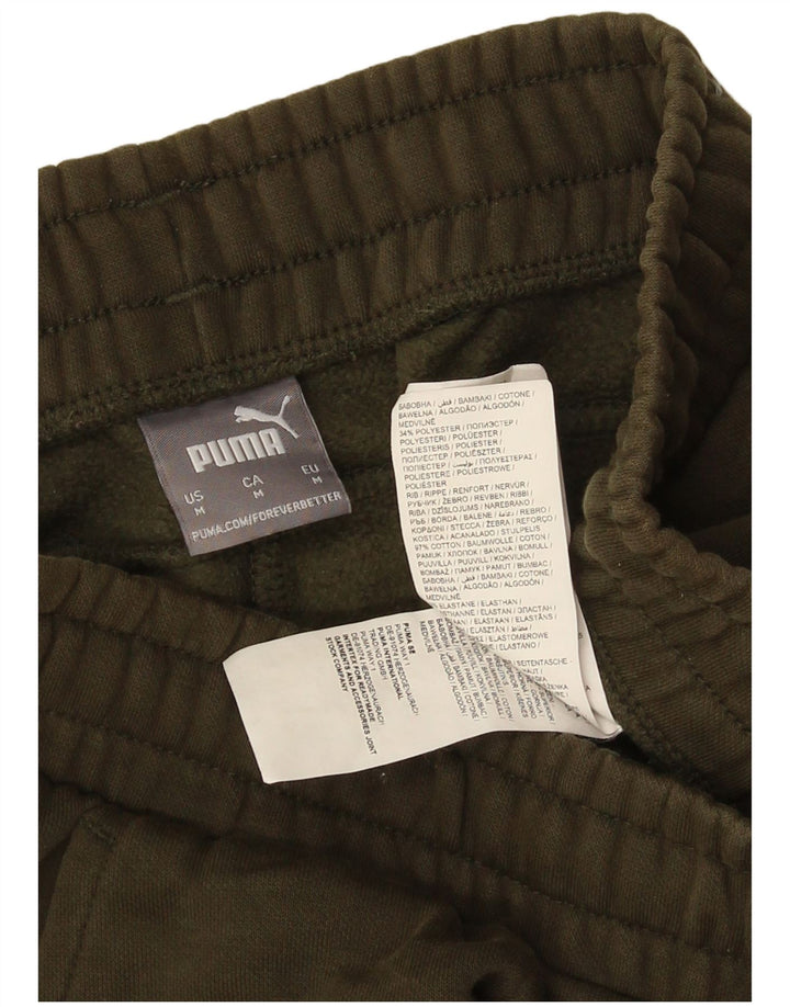 Pantaloni de trening Puma pentru bărbați Joggeri din bumbac verde mediu