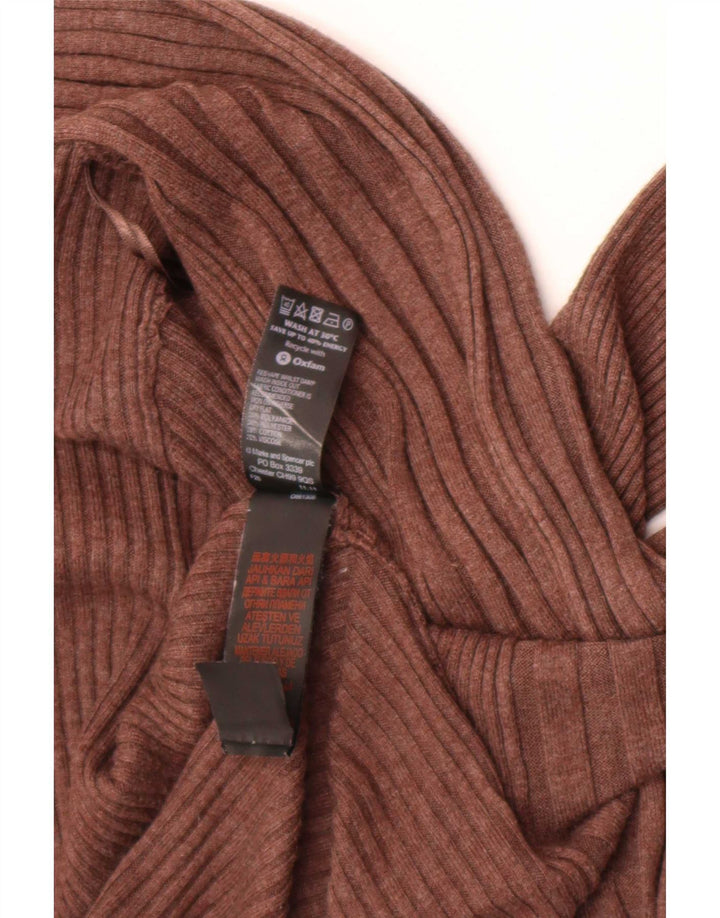 Pulover cardigan deschis asimetric pentru femei Marks & Spencer UK 14 maro mediu