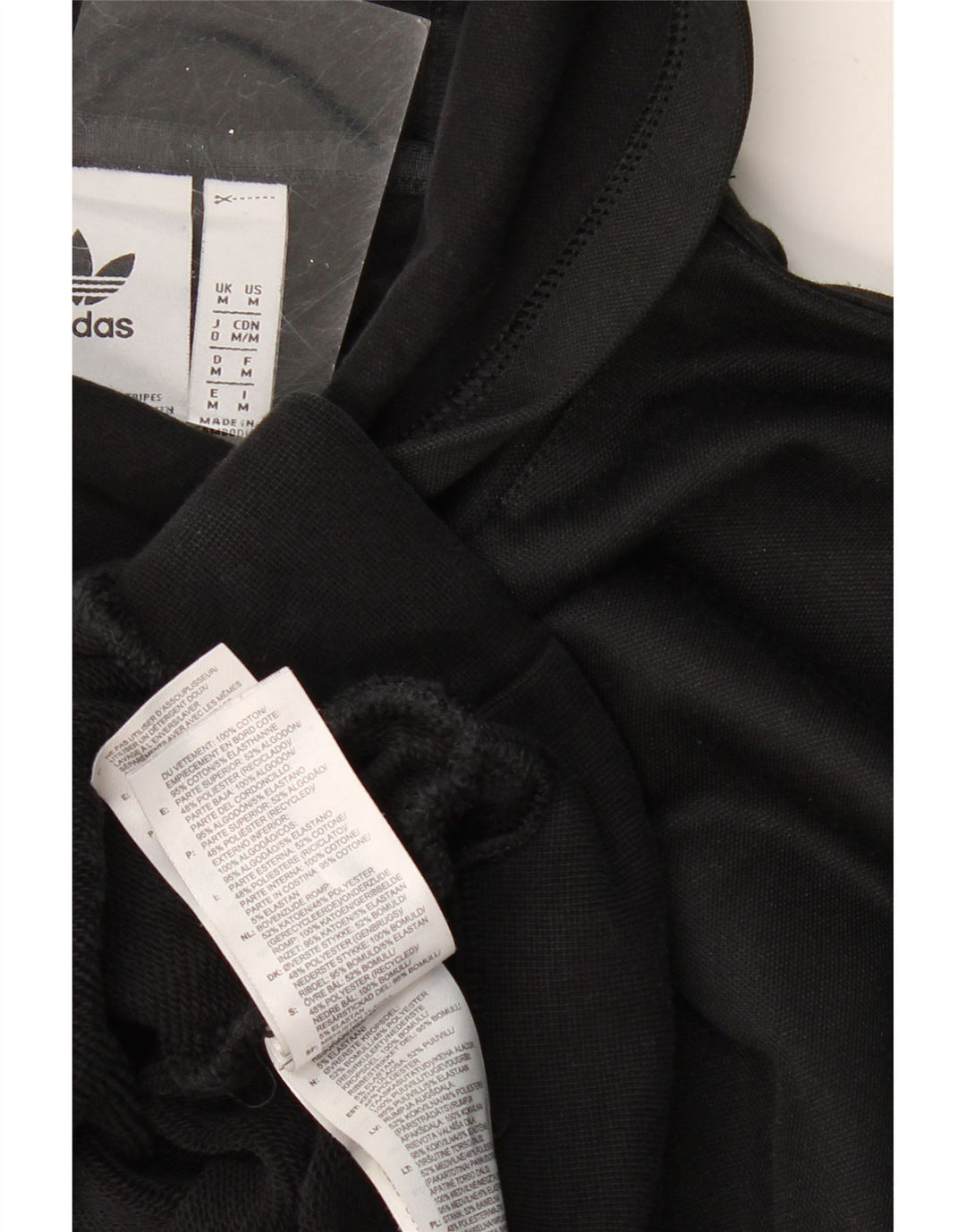 Pulover ADIDAS pentru bărbați cu glugă grafică, bumbac mediu negru