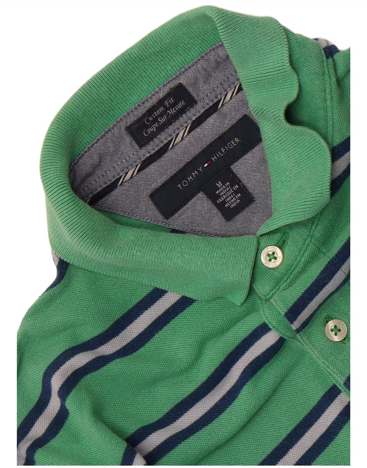 Tricou polo Tommy Hilfiger, personalizat, cu dungi verzi medii