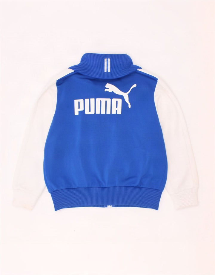 Jachetă de trening cu grafic Puma pentru băieți, 3-4 ani, poliester color bloc albastru