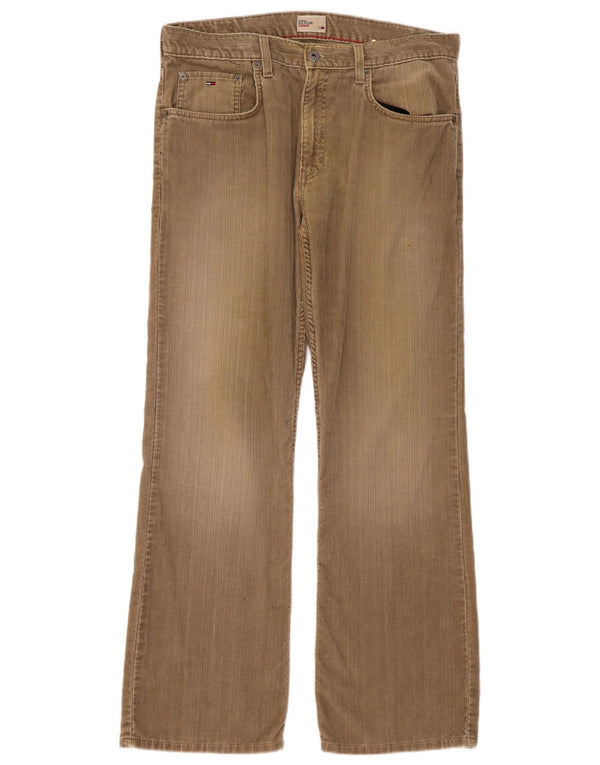Pantaloni Tommy Hilfiger pentru femei Bootcut din velur L34 L32 bumbac bej