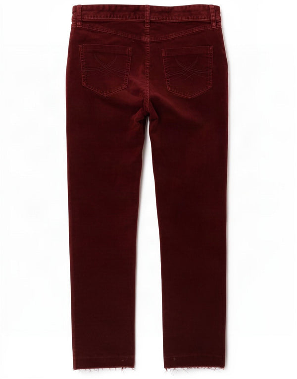 Pantaloni din velur pentru femei Marks & Spencer UK 12 Medium W30 L26 Burgundy