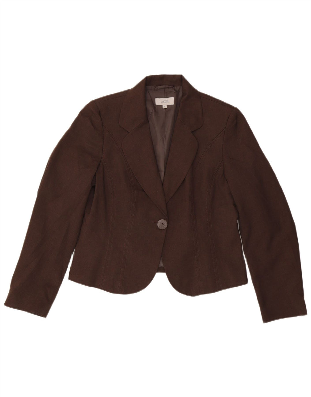 Sacou Marks & Spencer pentru femei, cu 1 nasture, poliester maro mediu UK 14