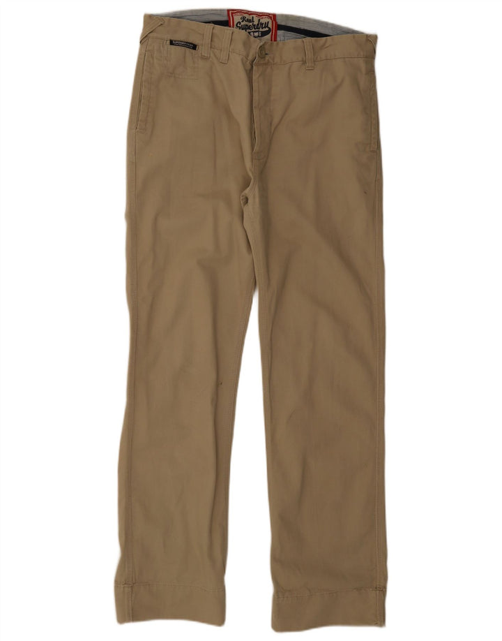Pantaloni chino drepți pentru bărbați Superdry W34 L32 bej