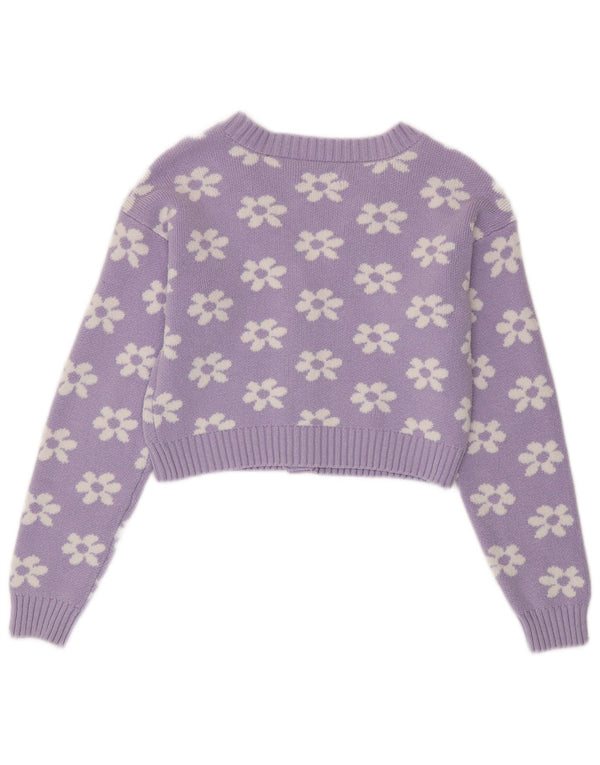 Pulover cardigan pentru femei HOLLISTER UK 10 mic, violet, floral, bumbac