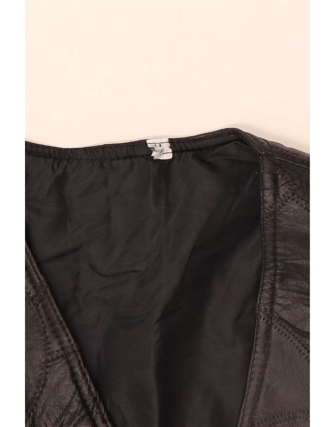 Vestă din piele vintage pentru bărbați, negru mediu, mozaic