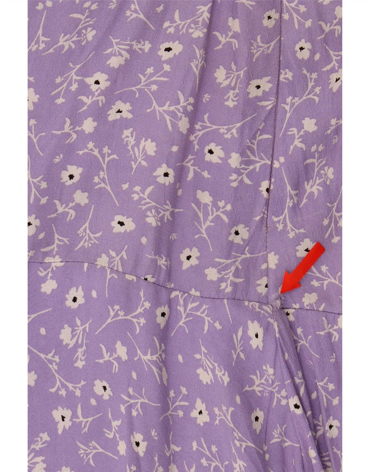 Fusta mini pentru femei Zara Medium W28 Viscoză Florală Mov