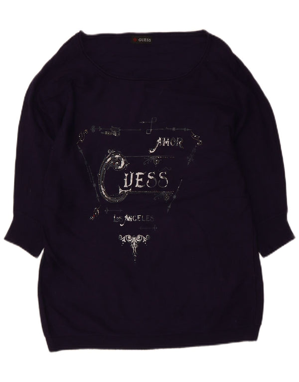 Pulover Guess pentru femei, cu mâneci 3/4, cu gât de barcă, UK 6 XS, bleumarin