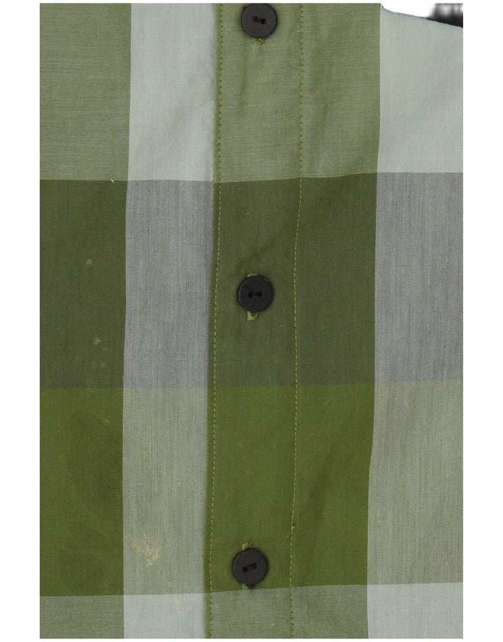 Cămașă Adidas pentru bărbați Marea Britanie 40/42 Poliester cu carouri verde mediu