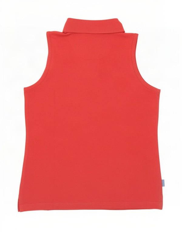 Tricou polo fără mâneci pentru femei Asics UK 12, bumbac roșu mediu