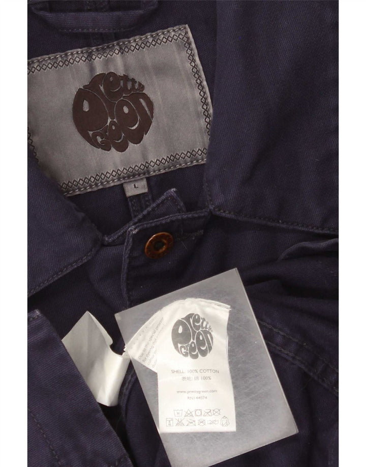 Jachetă utilitare Pretty Green pentru bărbați UK 40 mare bumbac bleumarin