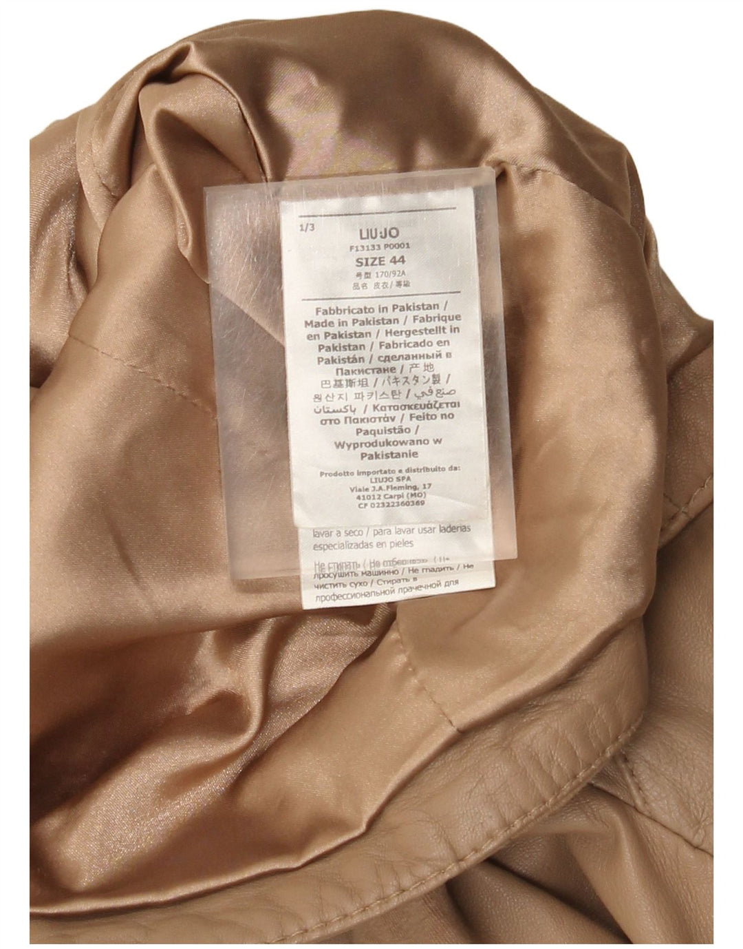Jachetă Biker din piele pentru femei Liu Jo IT 44 Medium Beige Piele