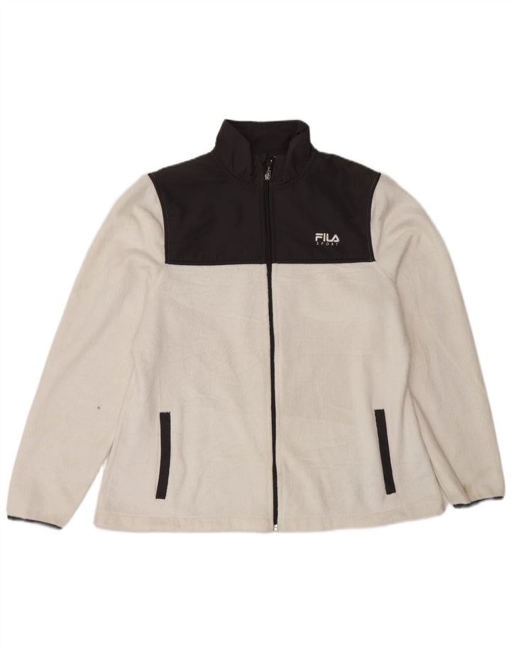Jachetă fleece pentru femei Fila UK 16, mare, alb, poliester color bloc