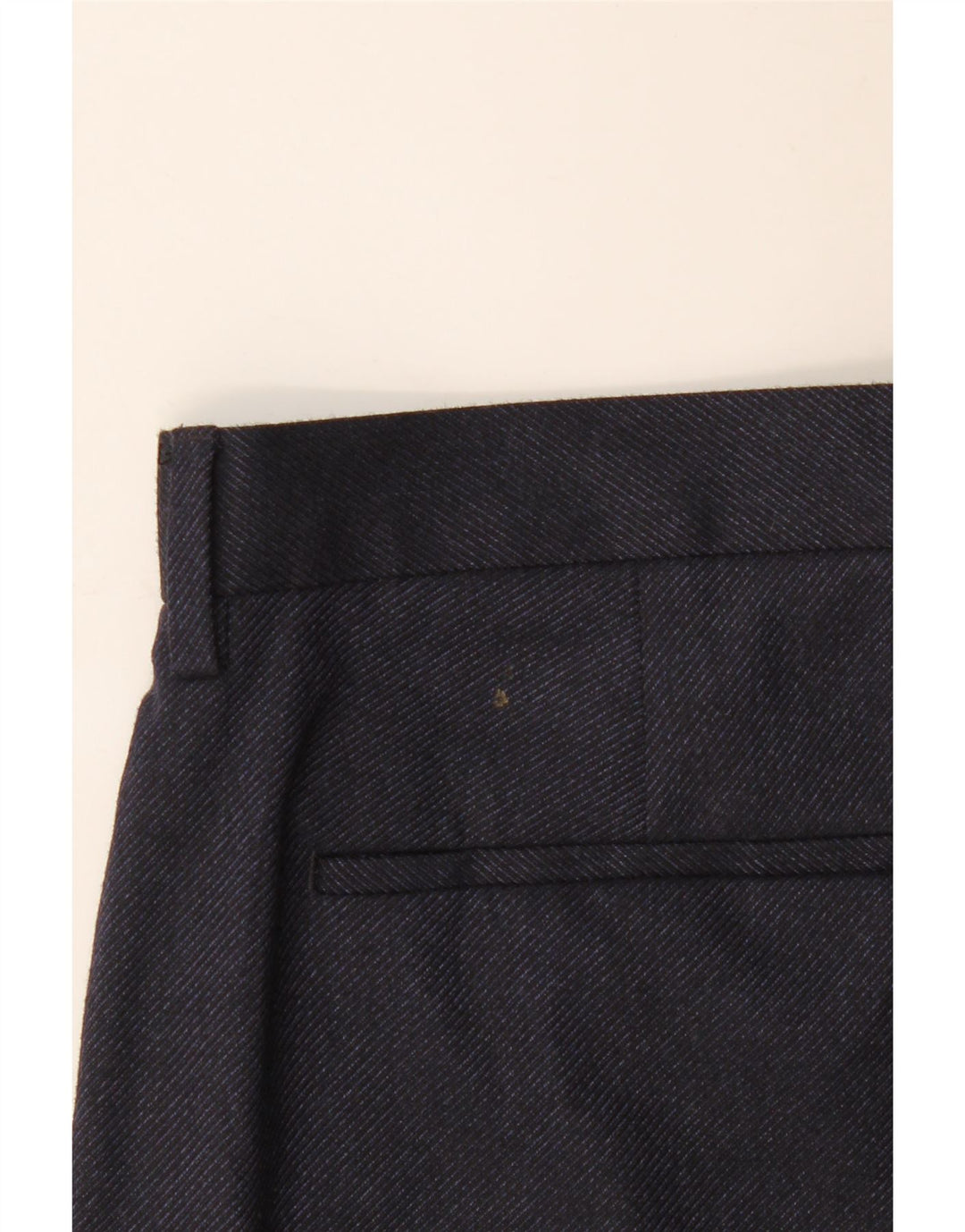 Pantaloni de costum pentru bărbați Marks & Spencer, cu tăiere obișnuită, L36 L29, poliester bleumarin