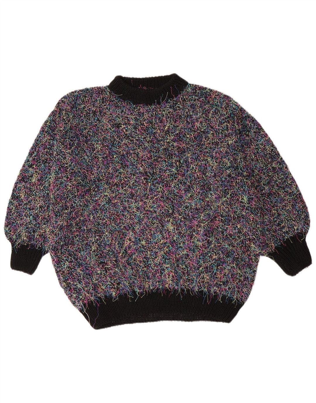 Pulover vintage pentru femei cu gât țestoasă supradimensionat, UK 18 XL, multicolor