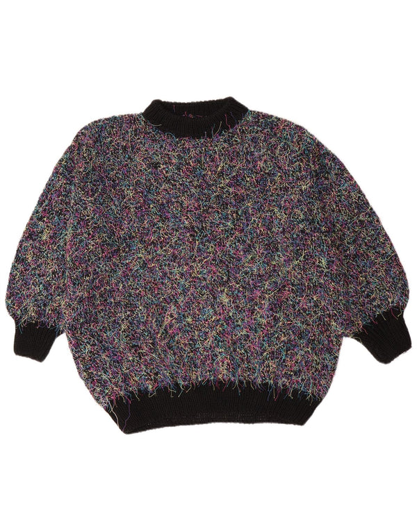 Pulover vintage pentru femei cu gât țestoasă supradimensionat, UK 18 XL, multicolor