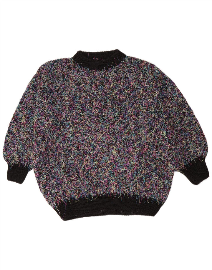 Pulover vintage pentru femei cu gât țestoasă supradimensionat, UK 18 XL, multicolor