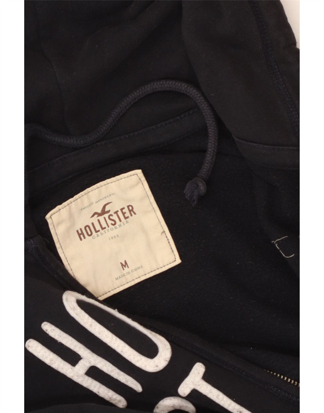 Pulover HOLLISTER pentru femei, cu fermoar și grafic, UK 12 Medium Black